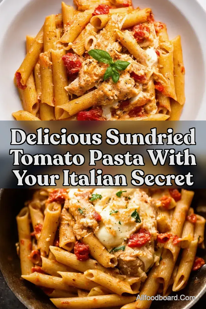 Delicious SunDried Tomato Pasta With Your Italian Secret : PIN FOR LATER Delicious SunDried Tomato Pasta With Your Italian Secret