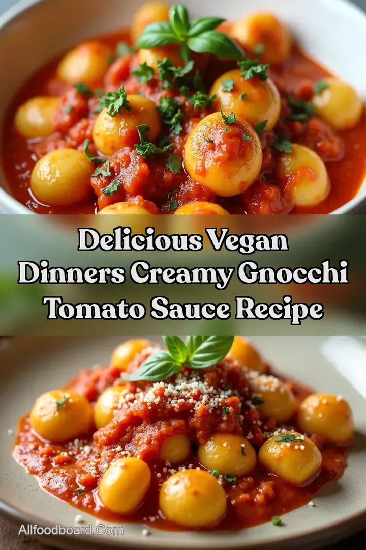 Delicious Vegan Dinners Creamy Gnocchi Tomato Sauce Recipe