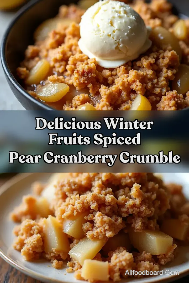 Delicious Winter Fruits Spiced Pear Cranberry Crumble