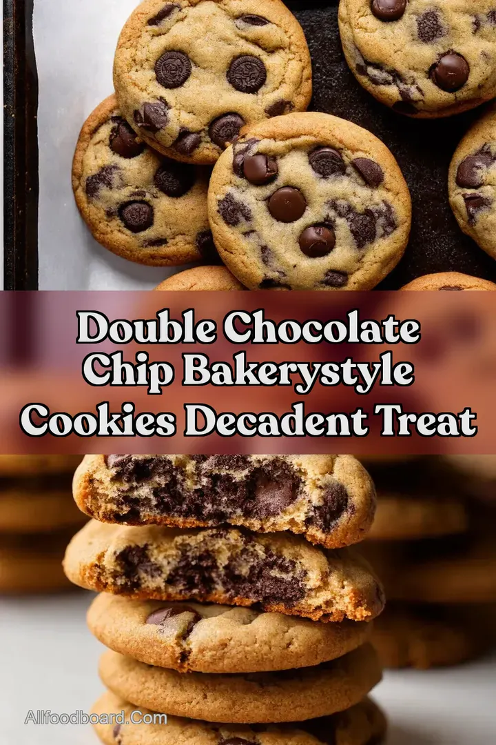 Double Chocolate Chip BakeryStyle Cookies Decadent Treat : PIN FOR LATER Double Chocolate Chip BakeryStyle Cookies Decadent Treat