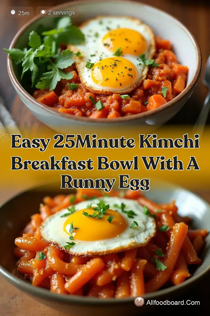 Easy 25Minute Kimchi Breakfast Bowl with a Runny Egg