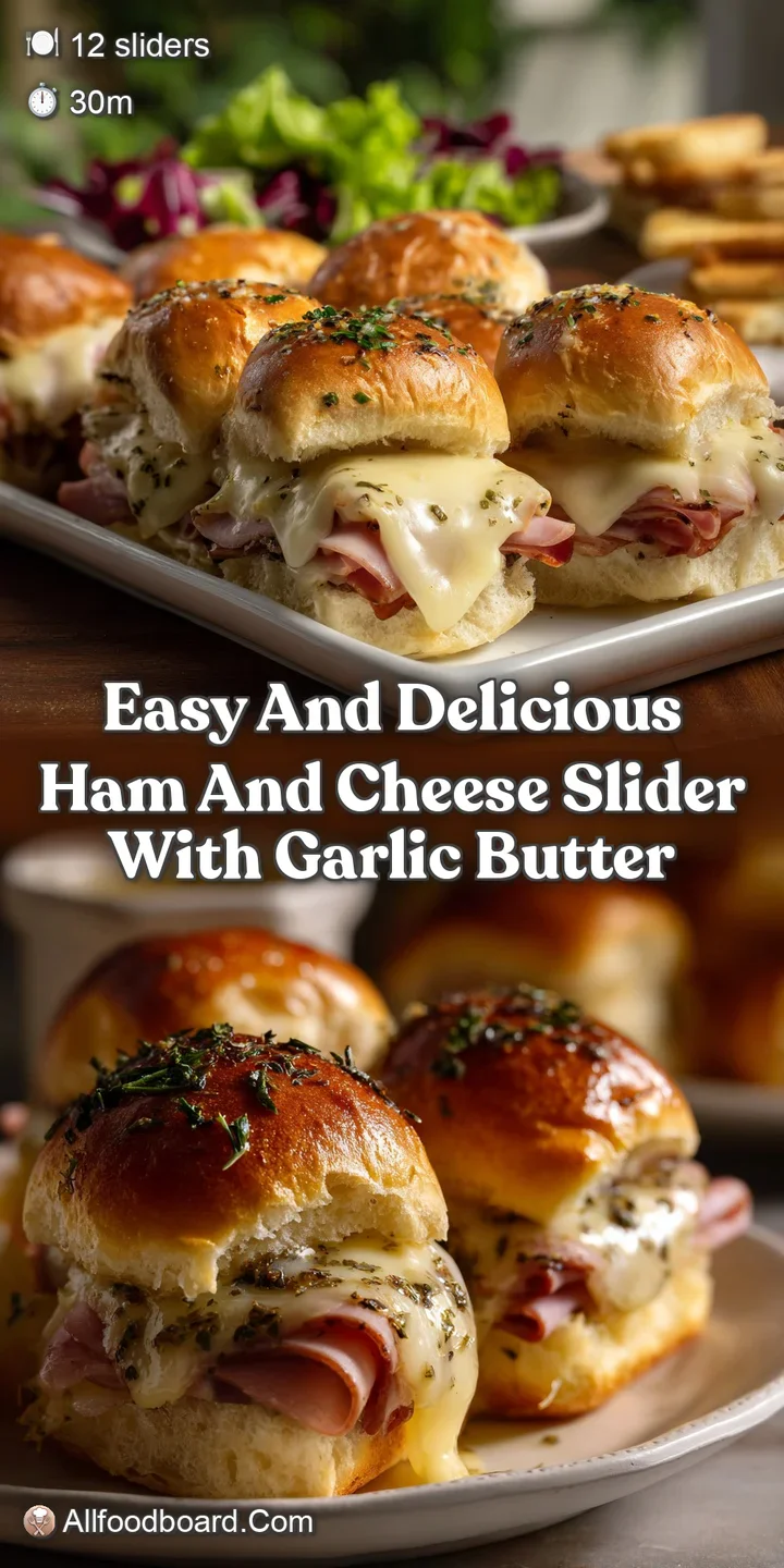 Close-up of a bubbling, cheesy slider with layers of ham, showcasing the steam rising from the melted cheese, enticing tex...