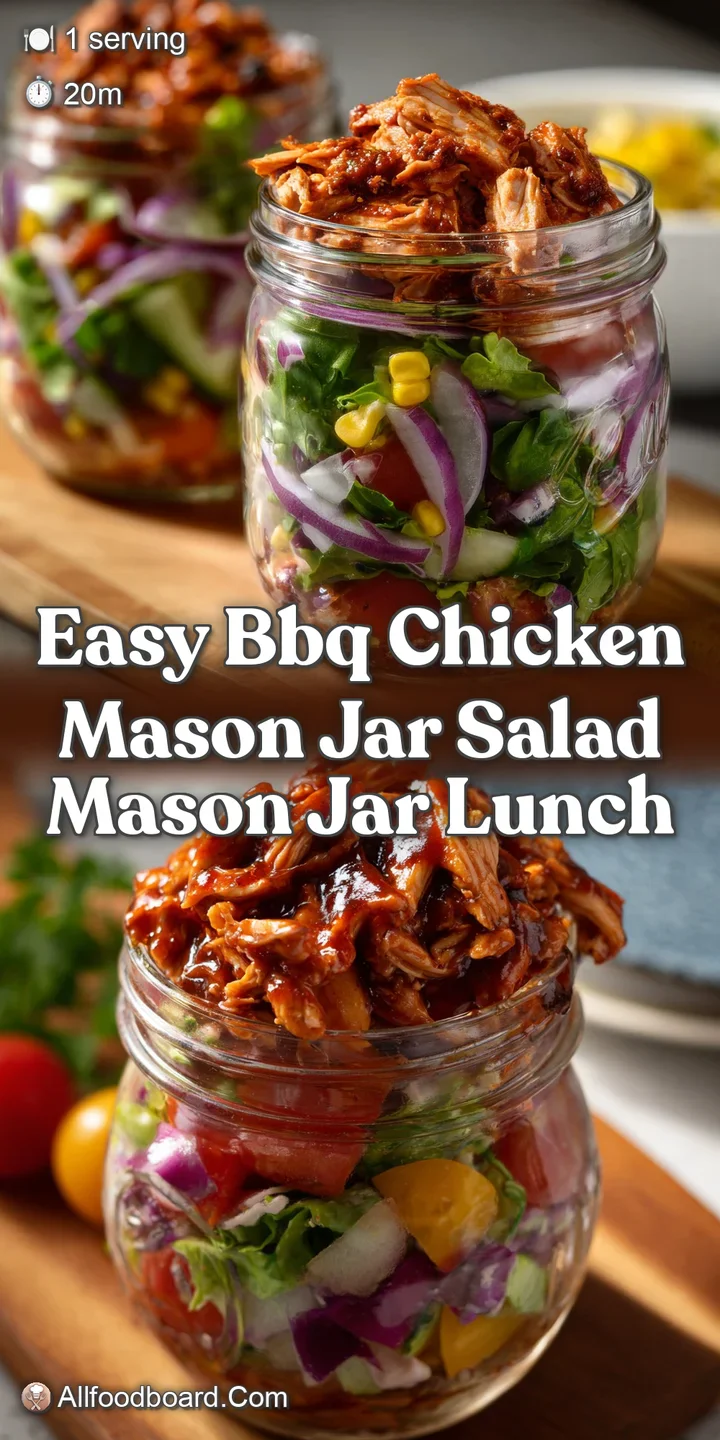 Easy BBQ Chicken Mason Jar Salad Mason Jar Lunch