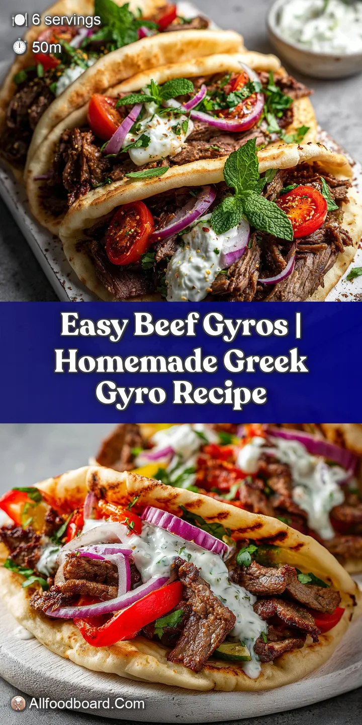 Close-up on gyro meat, showcasing the browned, savory texture, drizzled with creamy tzatziki sauce and nestled in warm pita.
