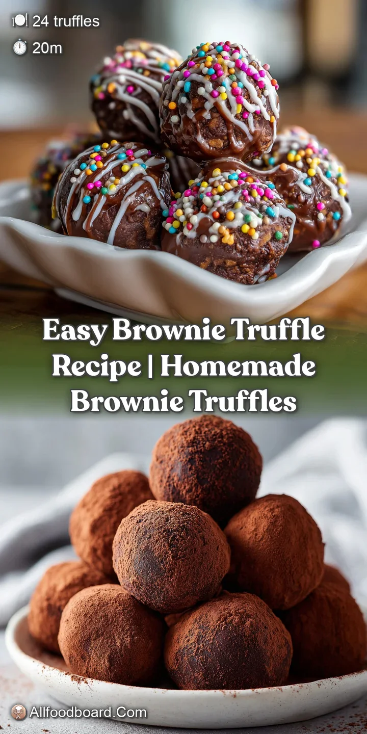 Close-up of a fudgy brownie truffle, revealing the soft texture and dark cocoa dusting, highlighting its richness.