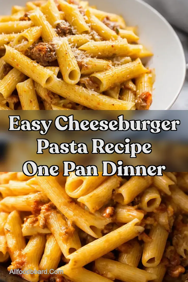 Easy Cheeseburger Pasta Recipe One Pan Dinner : PIN FOR LATER Easy Cheeseburger Pasta Recipe One Pan Dinner