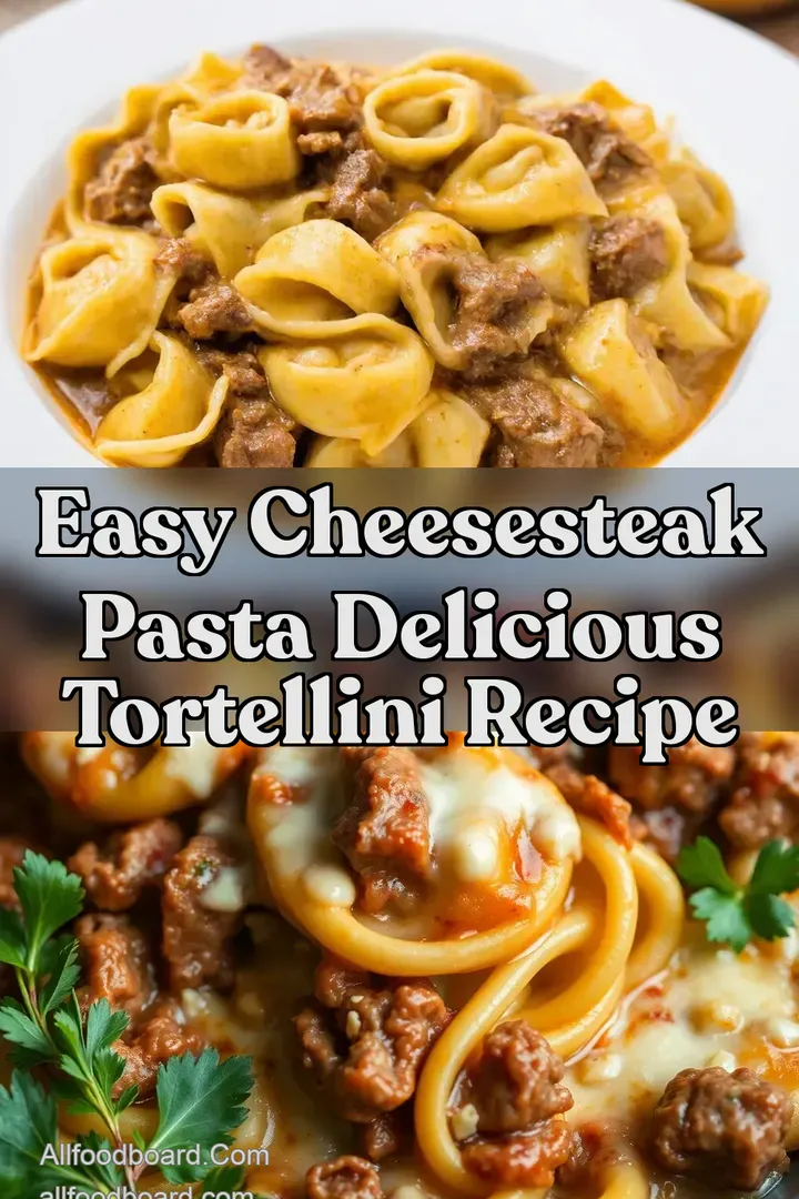 Easy Cheesesteak Pasta Delicious Tortellini Recipe : PIN FOR LATER Easy Cheesesteak Pasta Delicious Tortellini Recipe