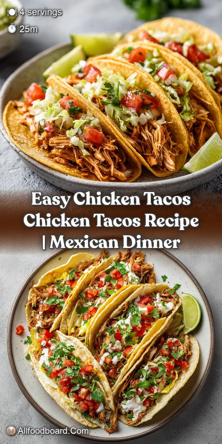 Close-up of a chicken taco reveals layers of savory chicken, bright cilantro, and a drizzle of creamy sauce, bursting with...