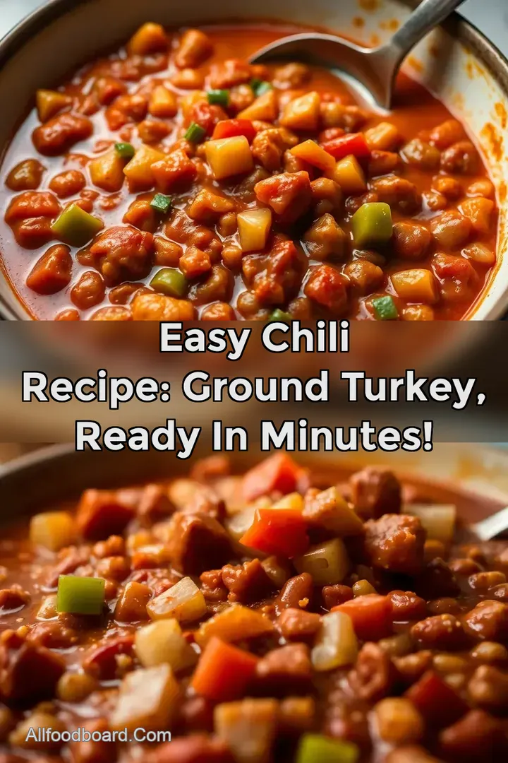 Easy Chili Recipe: Ground Turkey Ready in Minutes! : PIN FOR LATER Easy Chili Recipe: Ground Turkey Ready in Minutes!