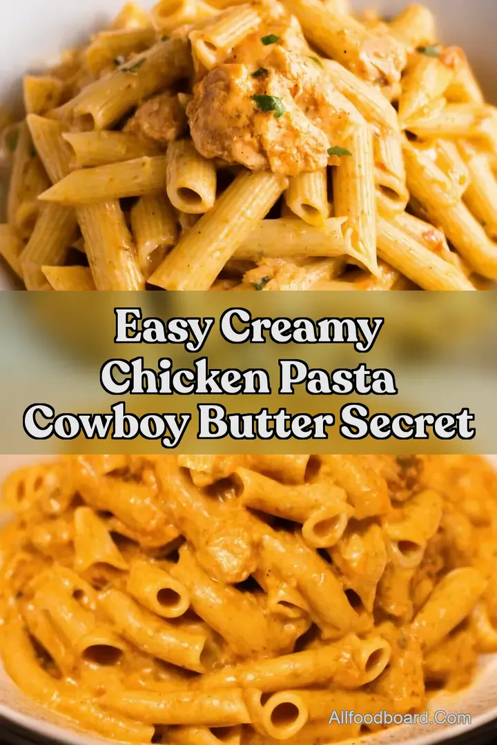 Easy Creamy Chicken Pasta Cowboy Butter Secret : PIN FOR LATER Easy Creamy Chicken Pasta Cowboy Butter Secret