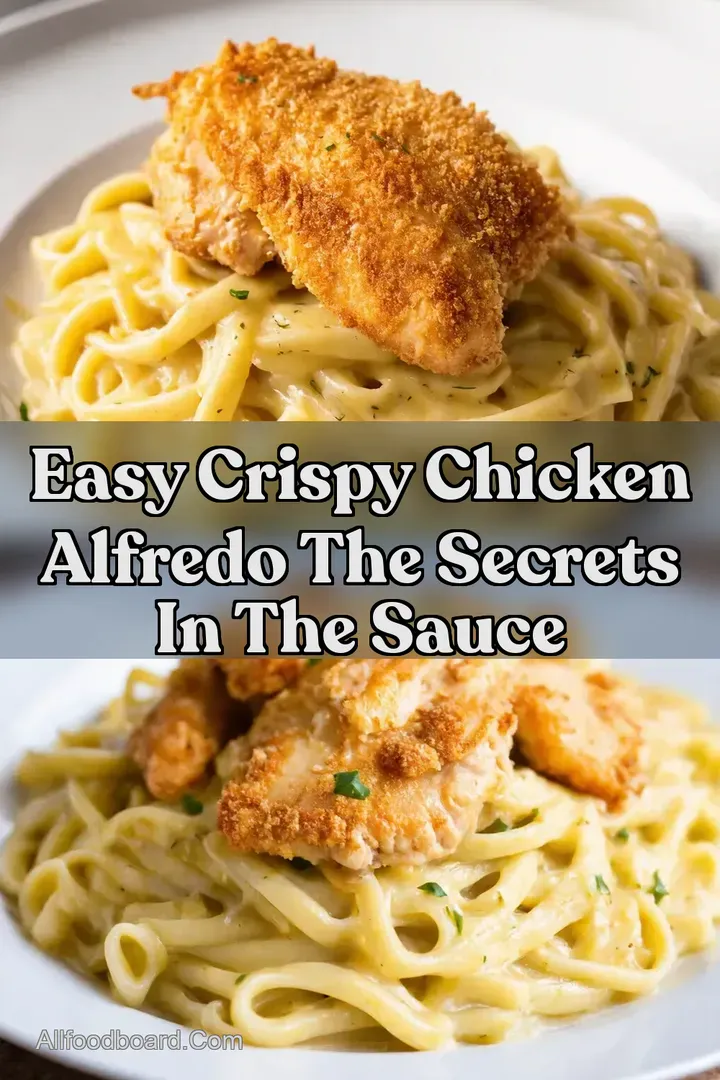 Easy Crispy Chicken Alfredo The Secrets in the Sauce : PIN FOR LATER Easy Crispy Chicken Alfredo The Secrets in the Sauce