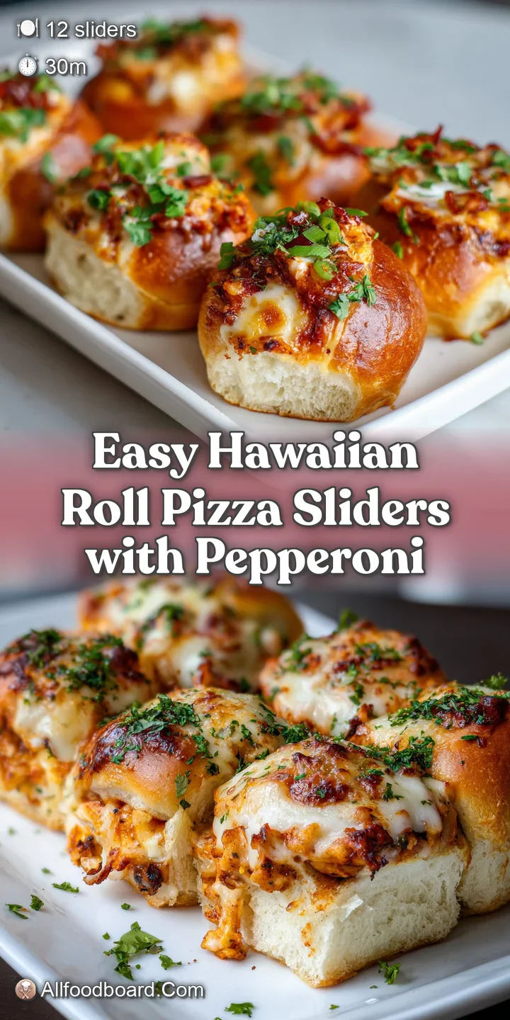 Close-up showcases a Hawaiian slider's warm, golden crust, melted cheese, and colorful pepperoni &ndash; a tasty bite!