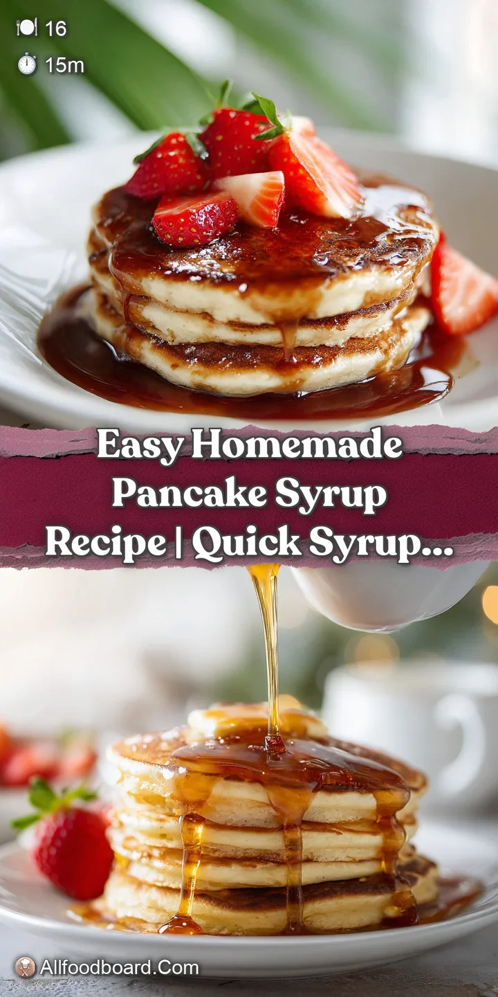 Viscous, amber syrup pooling lusciously on a warm pancake, hinting at a sweet, comforting taste.