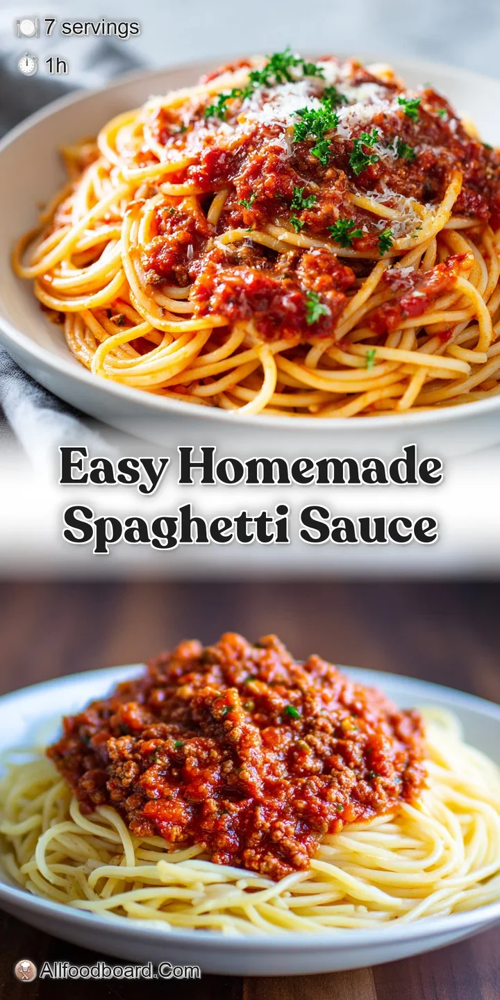 Close-up of homemade spaghetti sauce: chunky tomatoes, glistening olive oil, and aromatic herbs. Inviting, savory, and ful...
