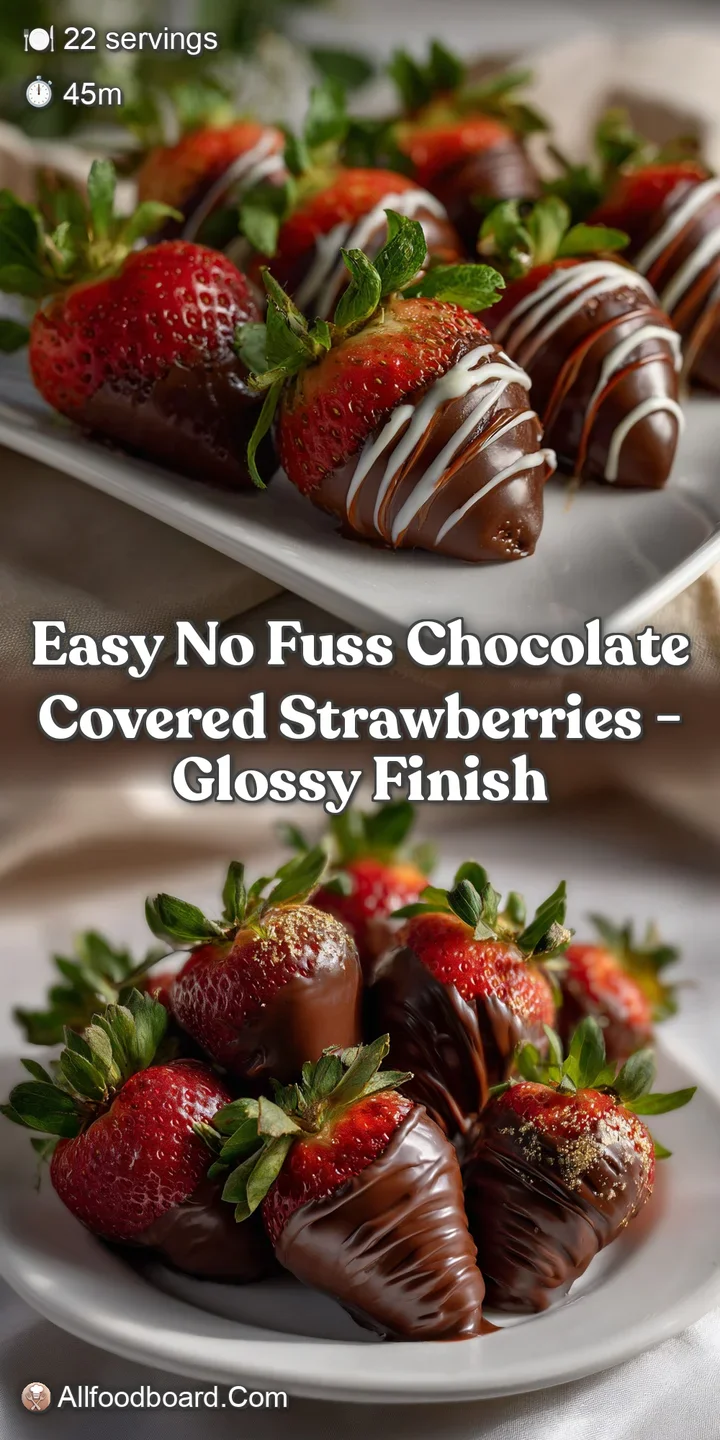 Close-up of a chocolate-covered strawberry, showcasing the smooth, dark chocolate contrasting with the bright red of the f...