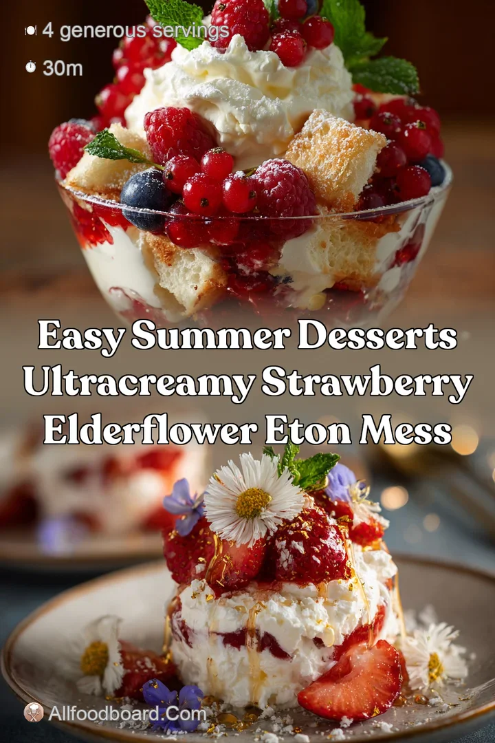 Easy Summer Desserts UltraCreamy Strawberry Elderflower Eton Mess