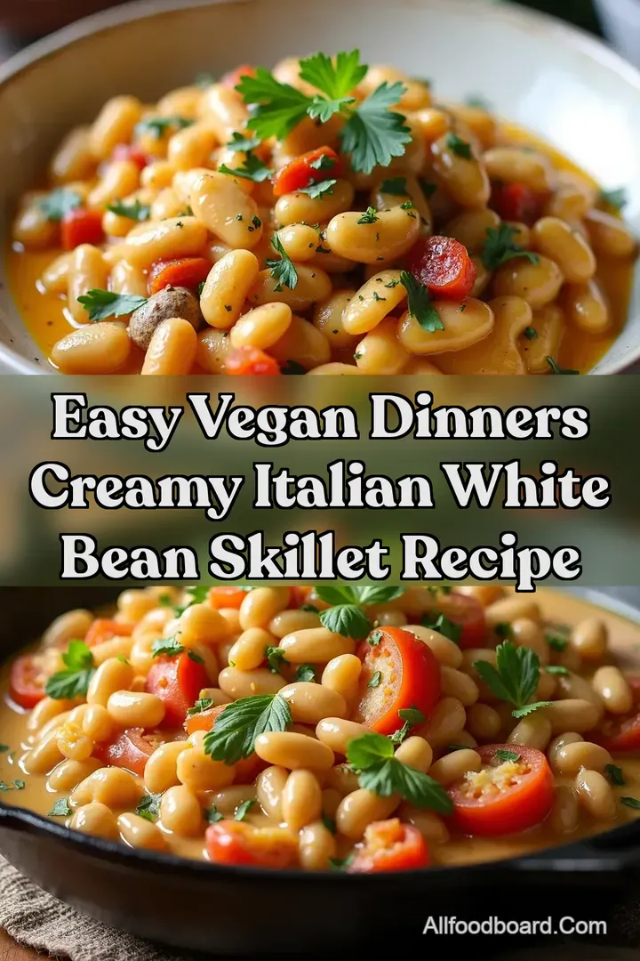 Easy Vegan Dinners Creamy Italian White Bean Skillet Recipe