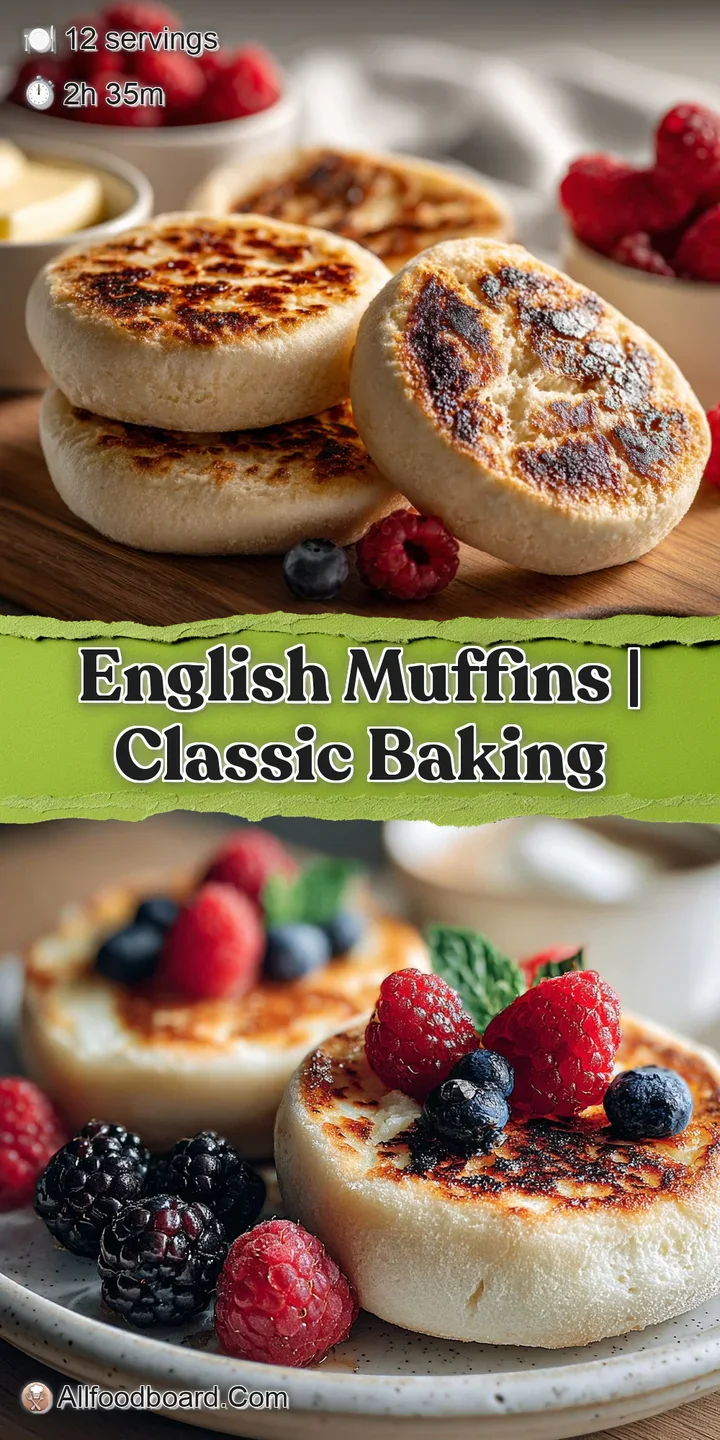 Close-up of a split English muffin, highlighting its irregular, porous texture and slightly crisp, golden surface. So invi...