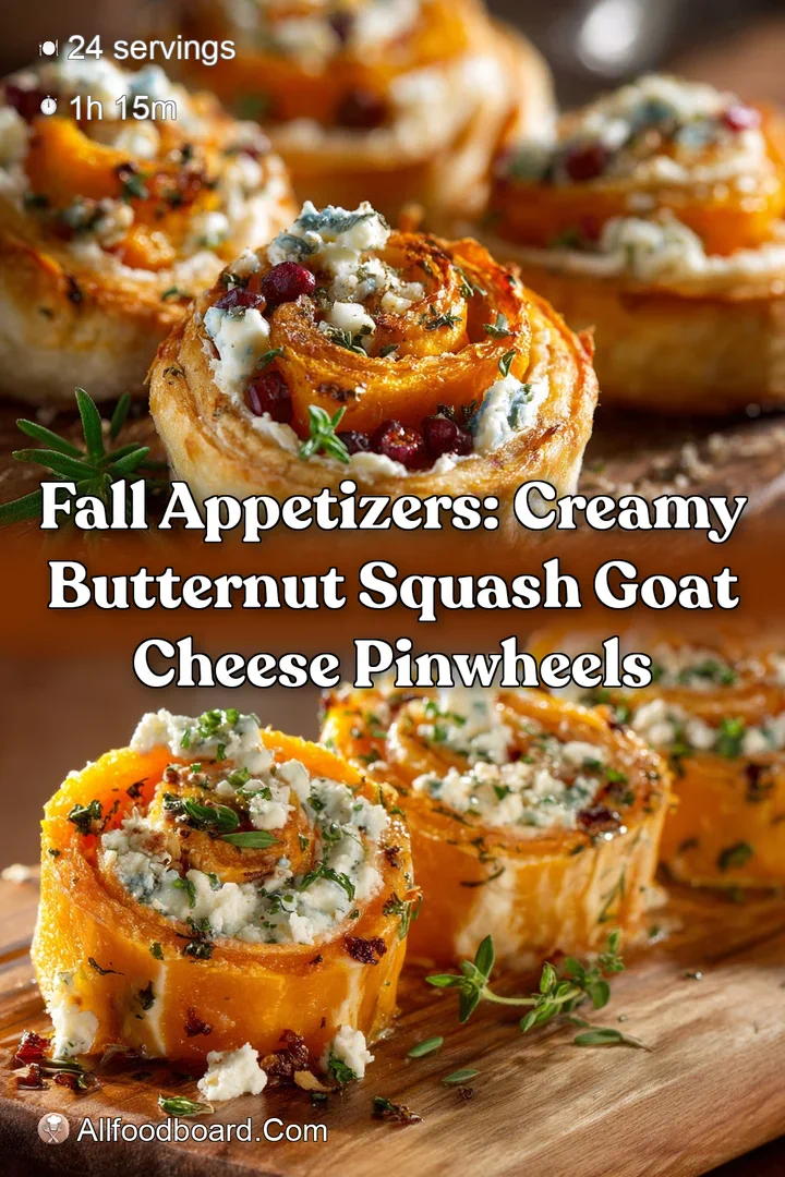 Fall Appetizers: Creamy Butternut Squash Goat Cheese Pinwheels