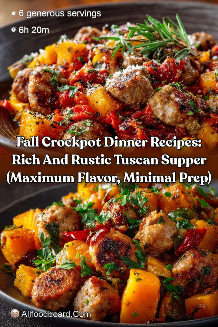 Fall Crockpot Dinner Recipes: Rich and Rustic Tuscan Supper (Maximum Flavor Minimal Prep)