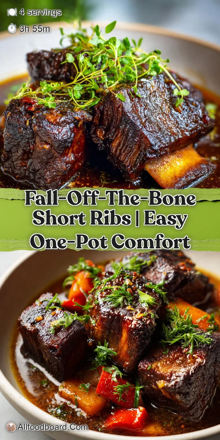 Close-up of tender, glistening short ribs with deep mahogany hues, showing the rich, savory glaze and succulent texture.