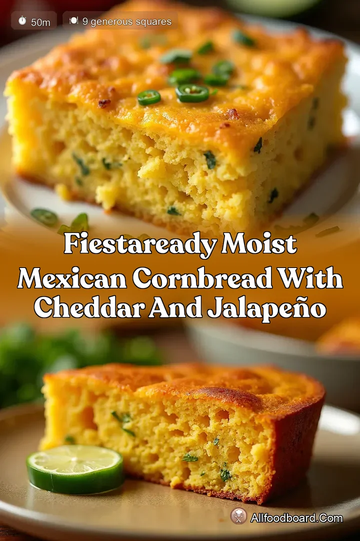 FiestaReady Moist Mexican Cornbread with Cheddar and Jalapeño