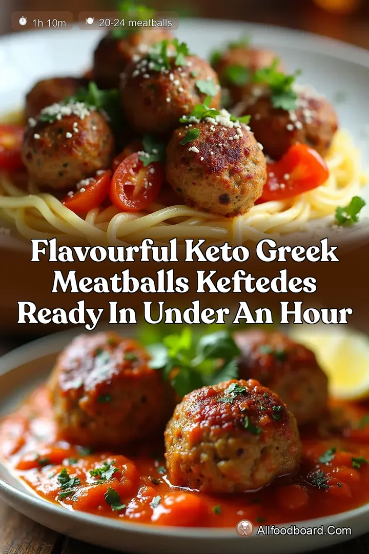 Flavourful Keto Greek Meatballs Keftedes Ready in Under an Hour : PIN FOR LATER Flavourful Keto Greek Meatballs Keftedes Ready in Under an Hour