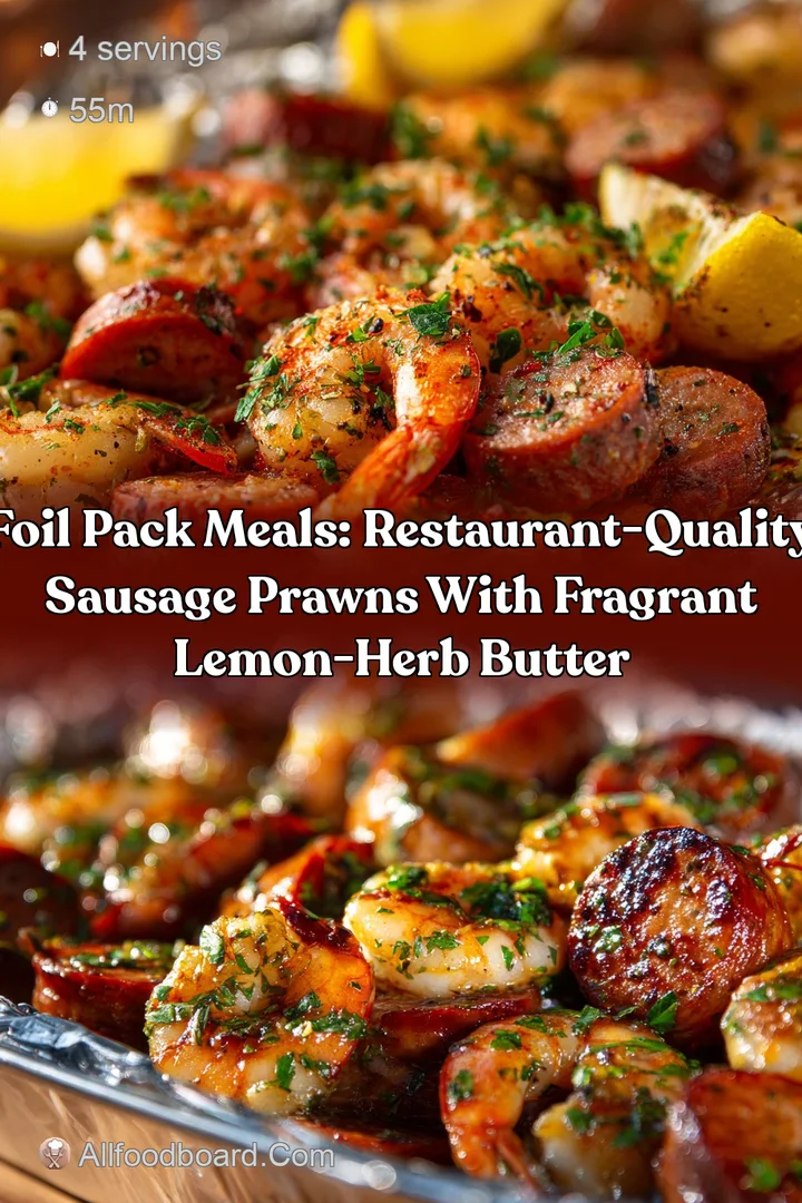 Foil Pack Meals: Restaurant-Quality Sausage Prawns with Fragrant Lemon-Herb Butter