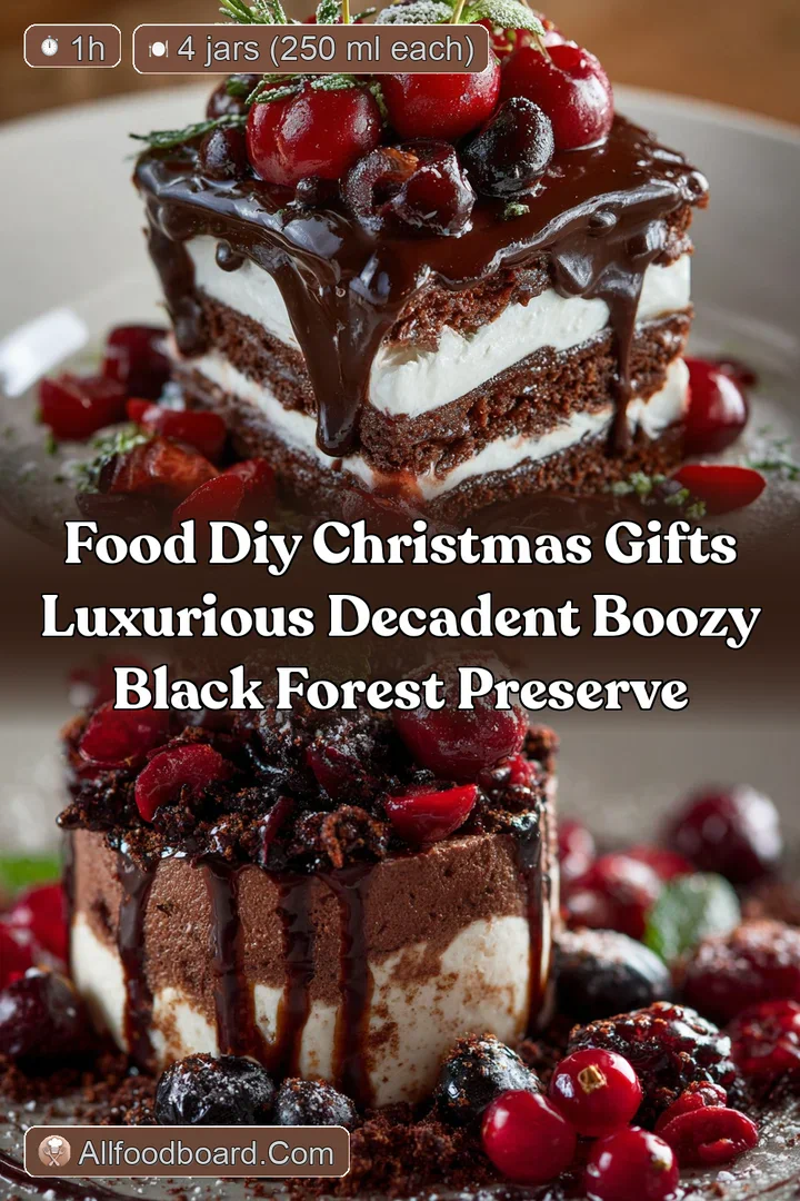 Food DIY Christmas Gifts Luxurious Decadent Boozy Black Forest Preserve