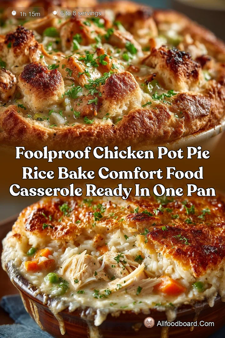 Foolproof Chicken Pot Pie Rice Bake Comfort Food Casserole Ready in One Pan