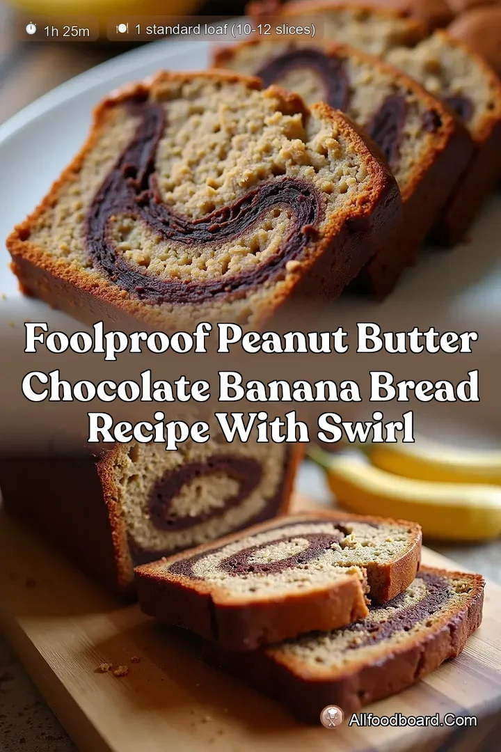 Foolproof Peanut Butter Chocolate Banana Bread Recipe with Swirl