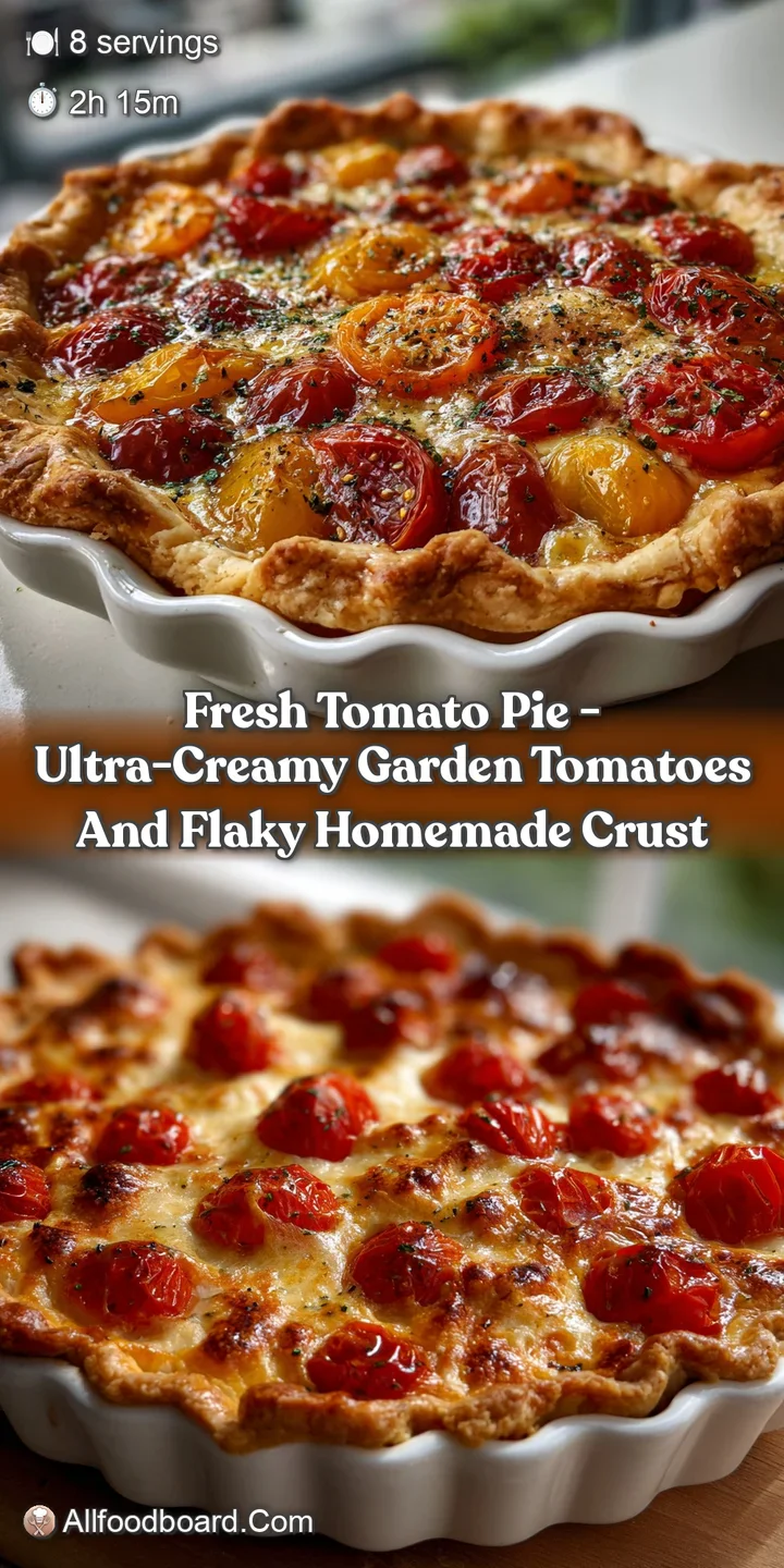 Fresh Tomato Pie - Ultra-Creamy Garden Tomatoes and Flaky Homemade Crust