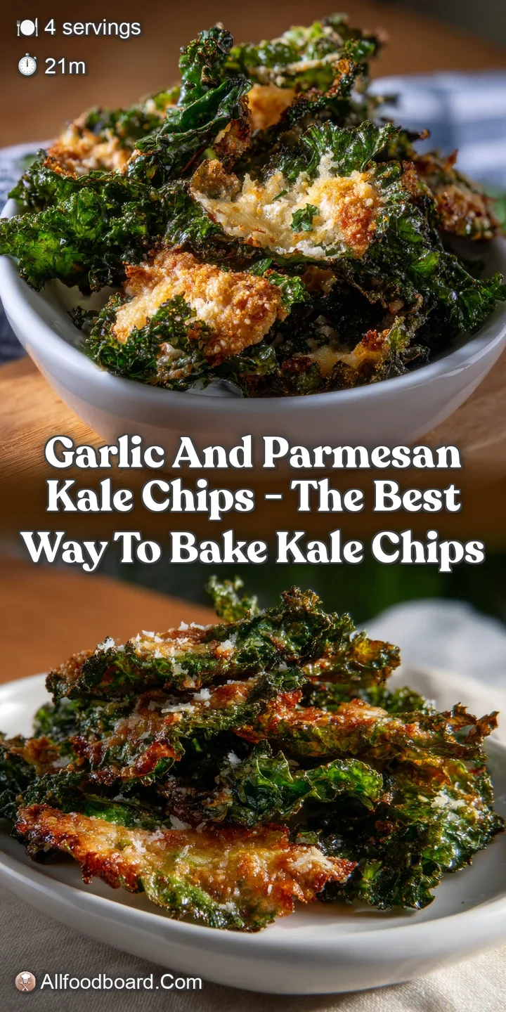 Garlic and Parmesan Kale Chips - The Best Way To Bake Kale Chips