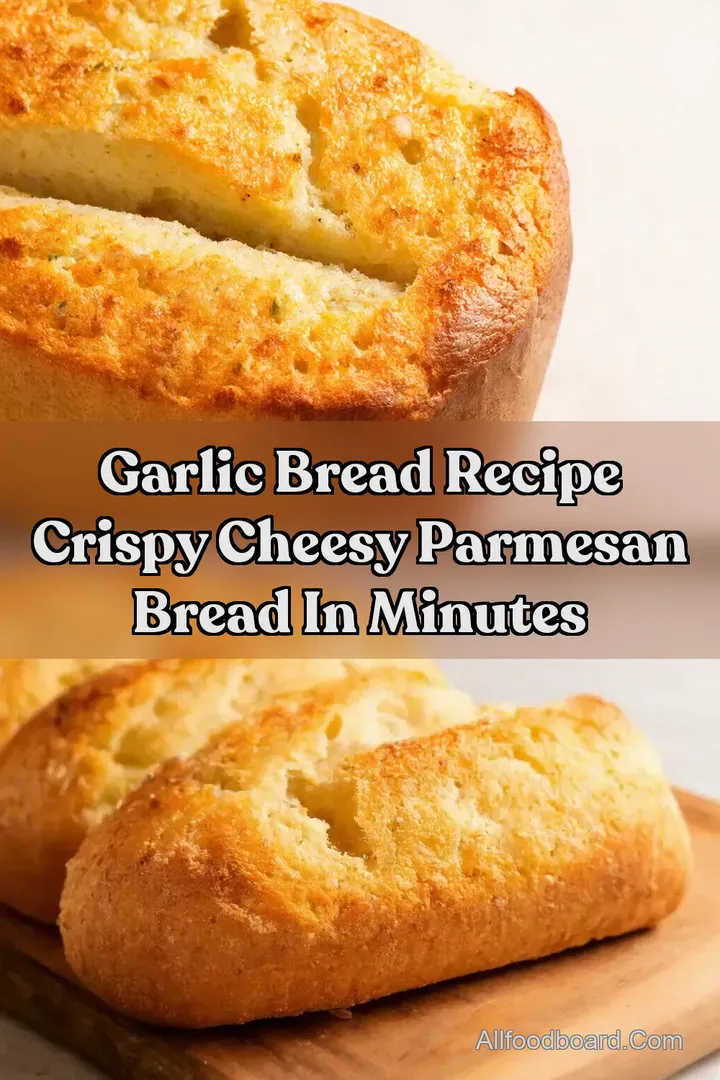 Garlic Bread Recipe Crispy Cheesy Parmesan Bread In Minutes : PIN FOR LATER Garlic Bread Recipe Crispy Cheesy Parmesan Bread In Minutes