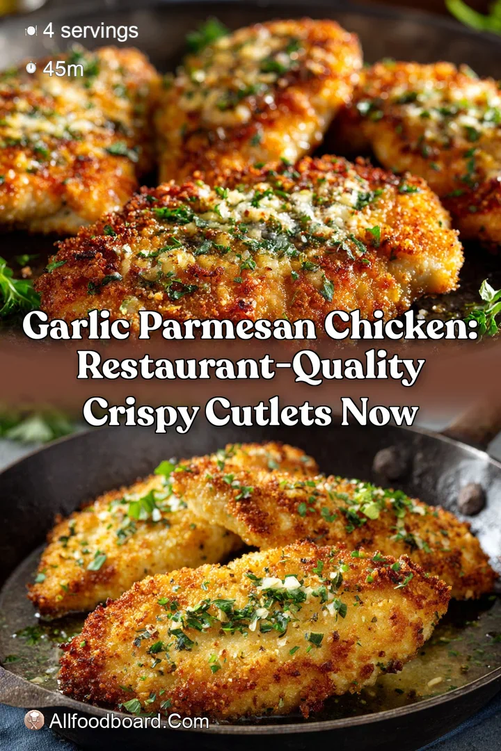 Garlic Parmesan Chicken: Restaurant-Quality Crispy Cutlets Now