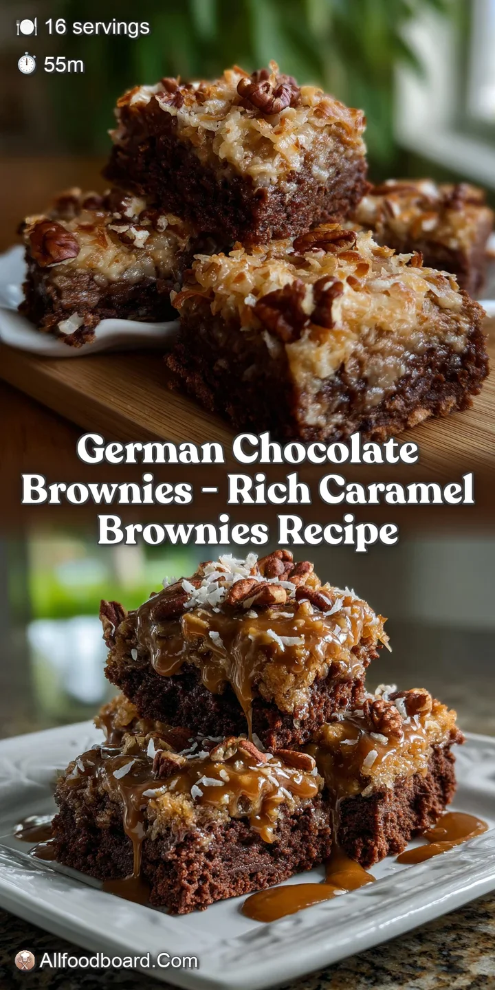 German Chocolate Brownies - Rich Caramel Brownies Recipe