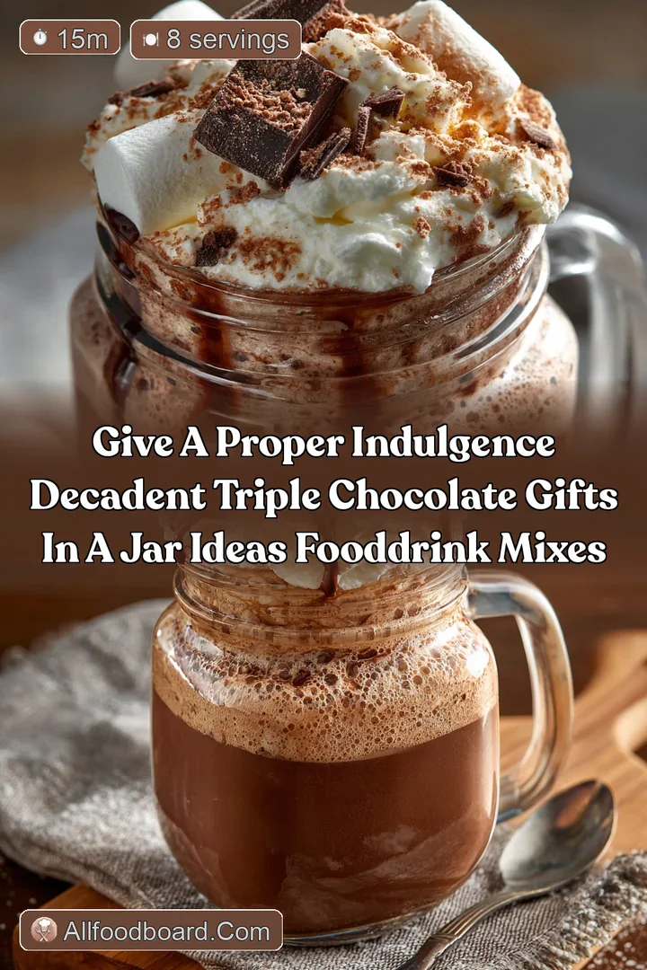 Give a proper indulgence Decadent Triple Chocolate Gifts in a Jar Ideas FoodDrink Mixes