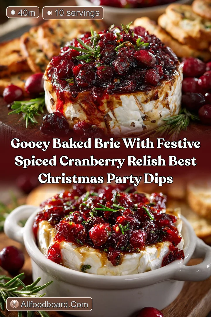 Gooey Baked Brie with Festive Spiced Cranberry Relish Best Christmas Party Dips