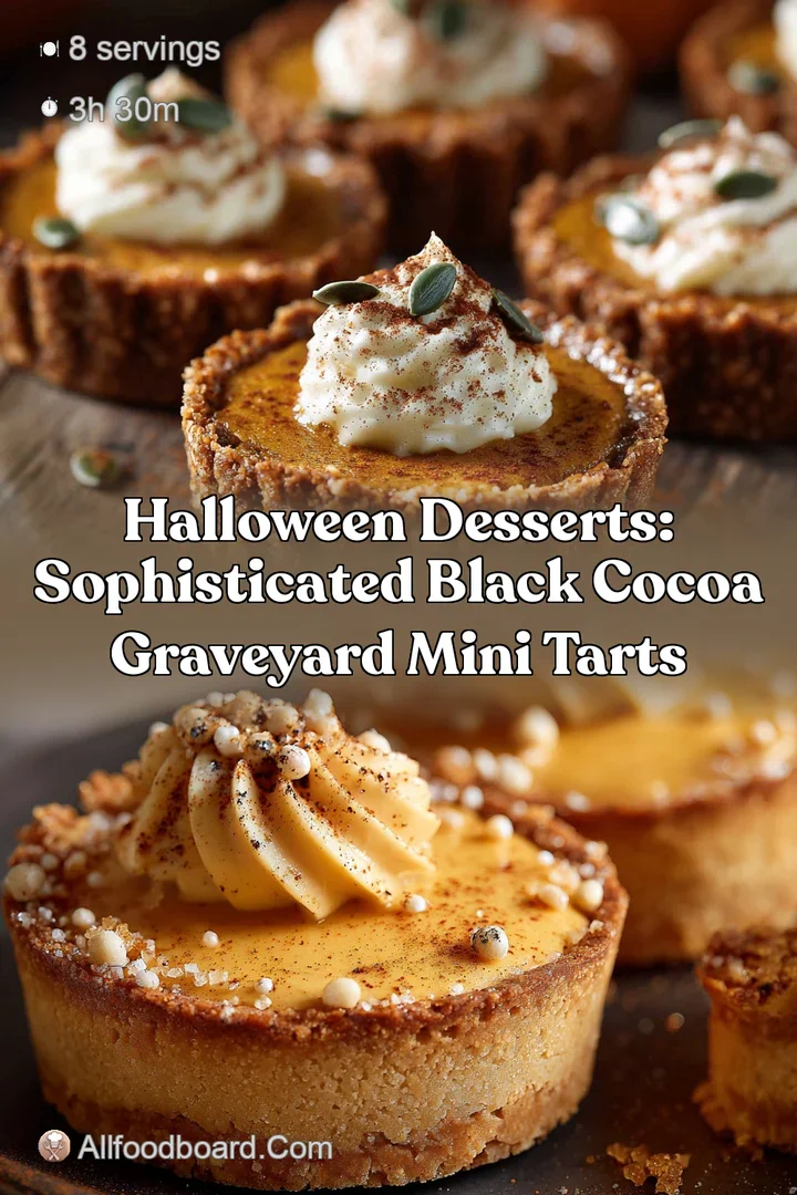 Halloween Desserts: Sophisticated Black Cocoa Graveyard Mini Tarts