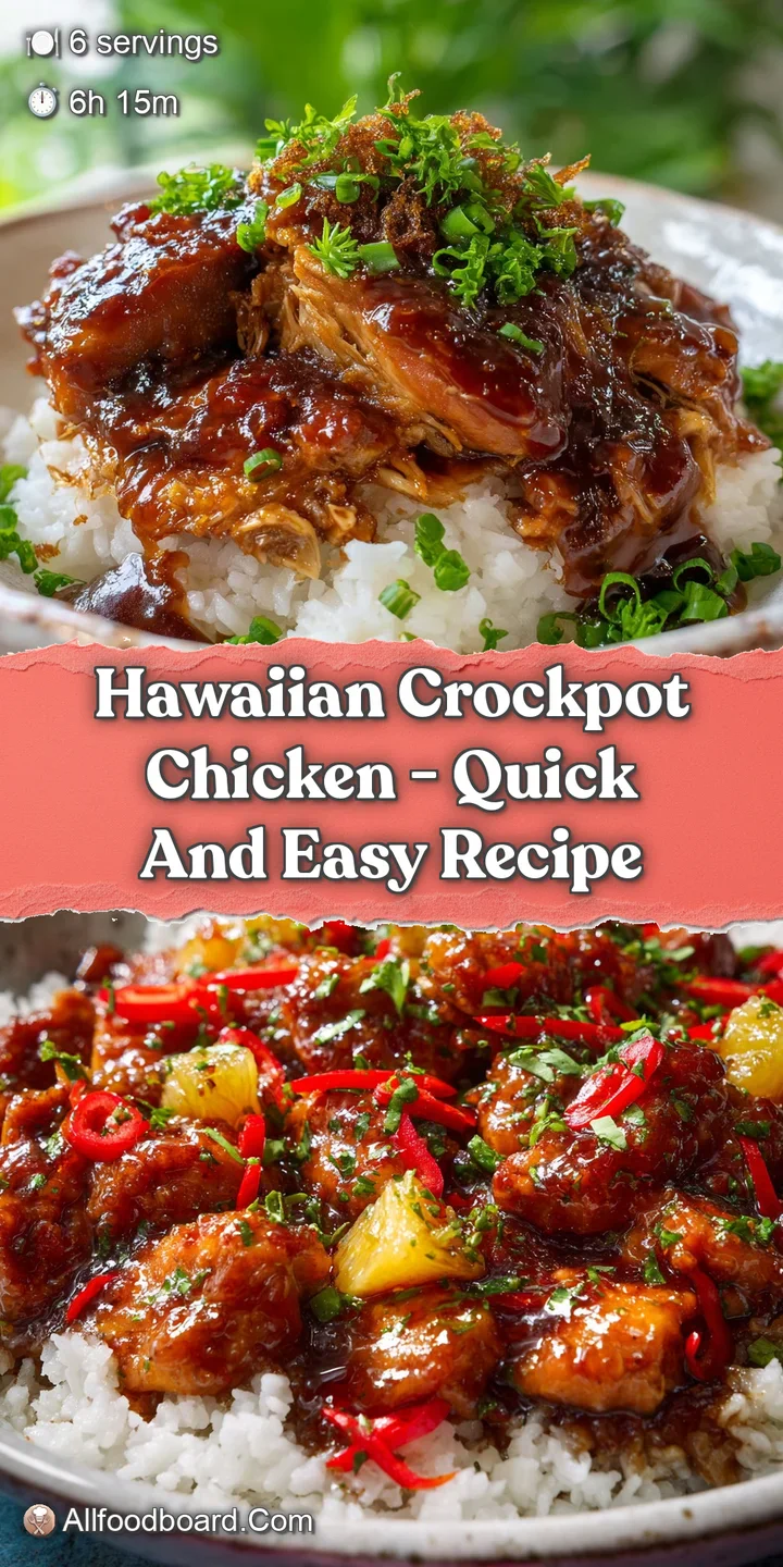 Close-up of tender, juicy Hawaiian chicken. Sticky, caramelized sauce clings to the shredded meat and colorful bell peppers.