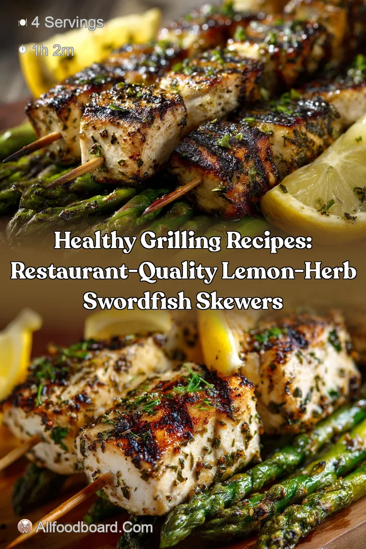 Healthy Grilling Recipes: Restaurant-Quality Lemon-Herb Swordfish Skewers