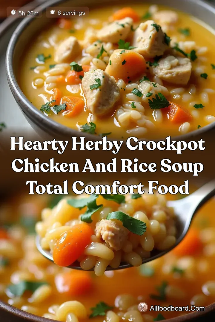 Hearty Herby Crockpot Chicken and Rice Soup Total Comfort Food : PIN FOR LATER Hearty Herby Crockpot Chicken and Rice Soup Total Comfort Food