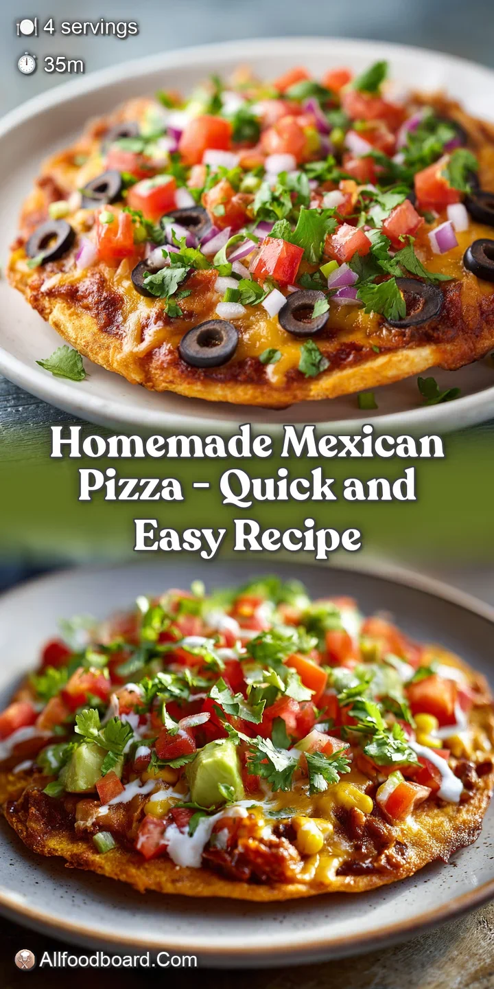 Close-up of a Mexican pizza. Warm, melted cheese stretches over savory beef and colorful toppings on a crispy tortilla.