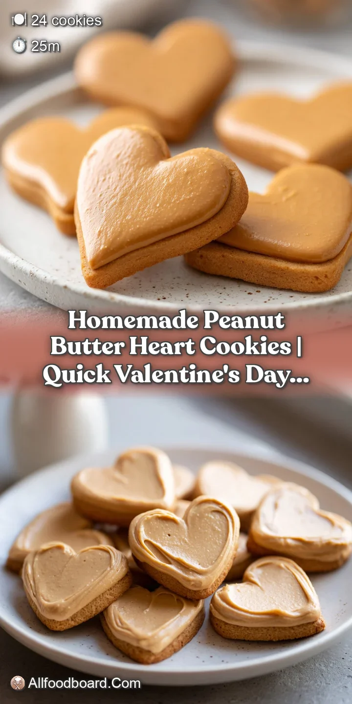 Close-up captures the crumbly texture of a peanut butter heart cookie, dusted with sugar, highlighting its inviting sweetn...
