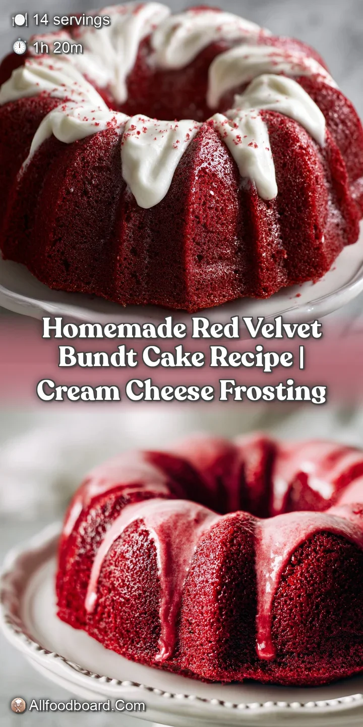 Close-up of a red velvet cake, highlighting its rich color, delicate crumb, and decadent cream cheese frosting, ready to e...