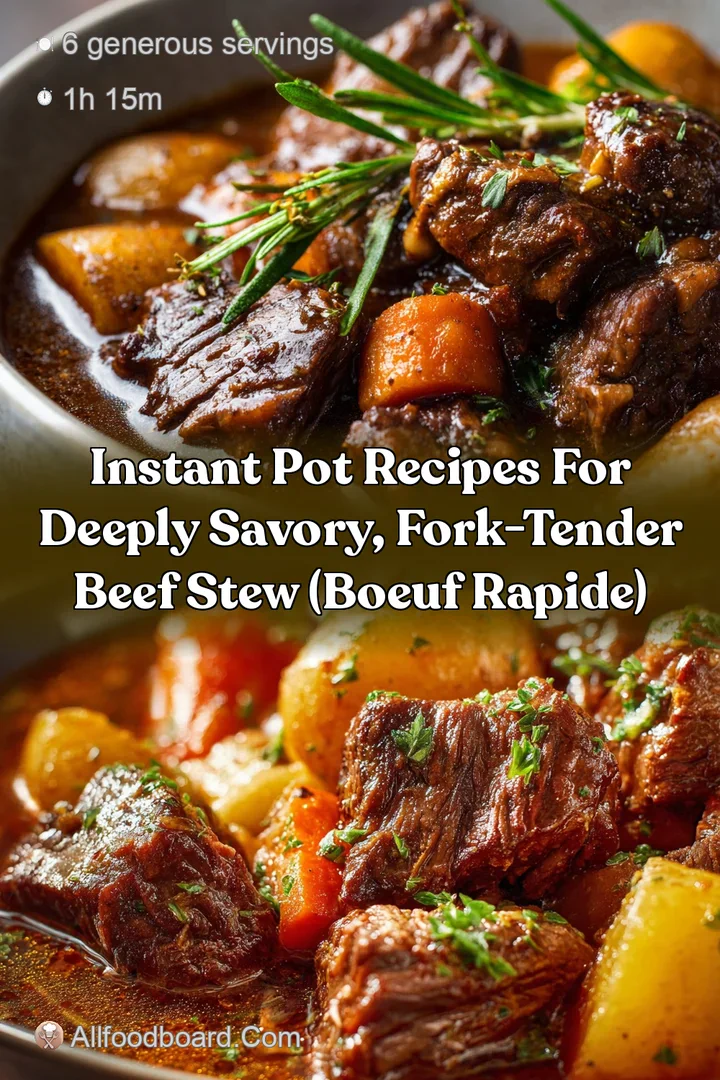 Instant Pot Recipes for deeply savory fork-tender Beef Stew (Boeuf Rapide)