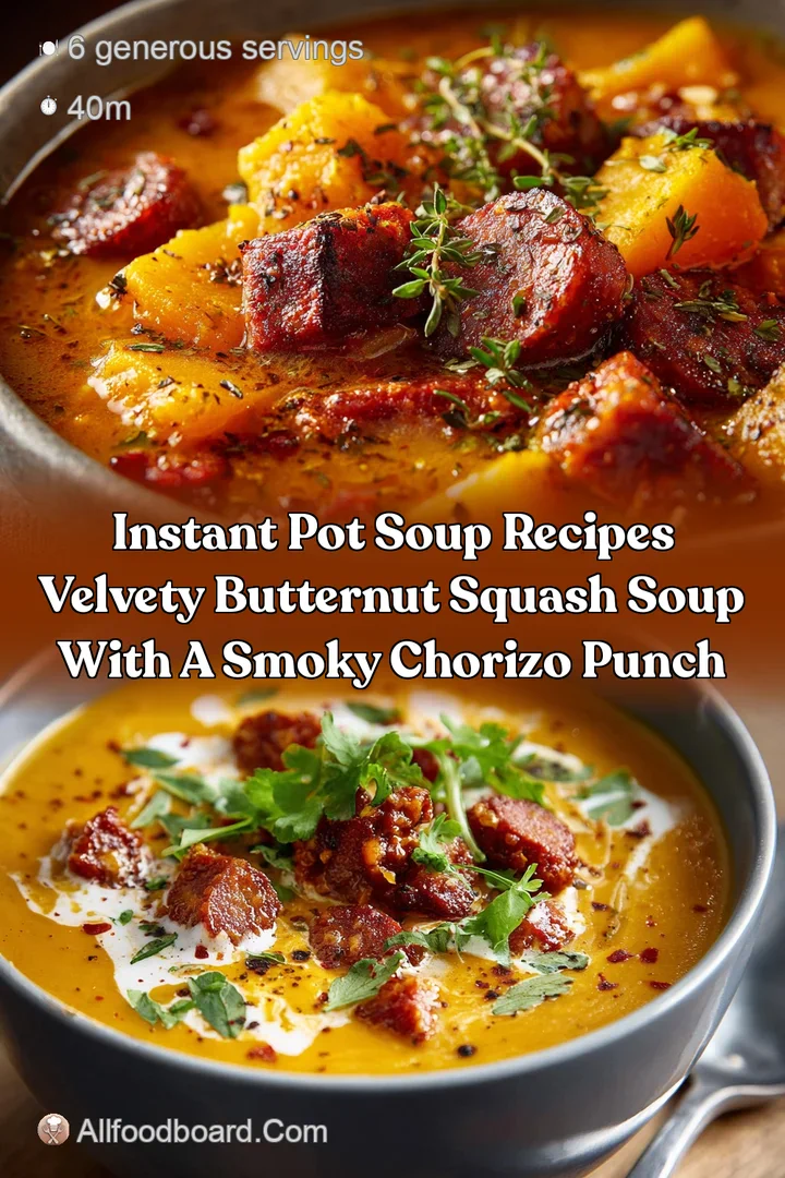 Instant Pot Soup Recipes Velvety Butternut Squash Soup with a Smoky Chorizo Punch
