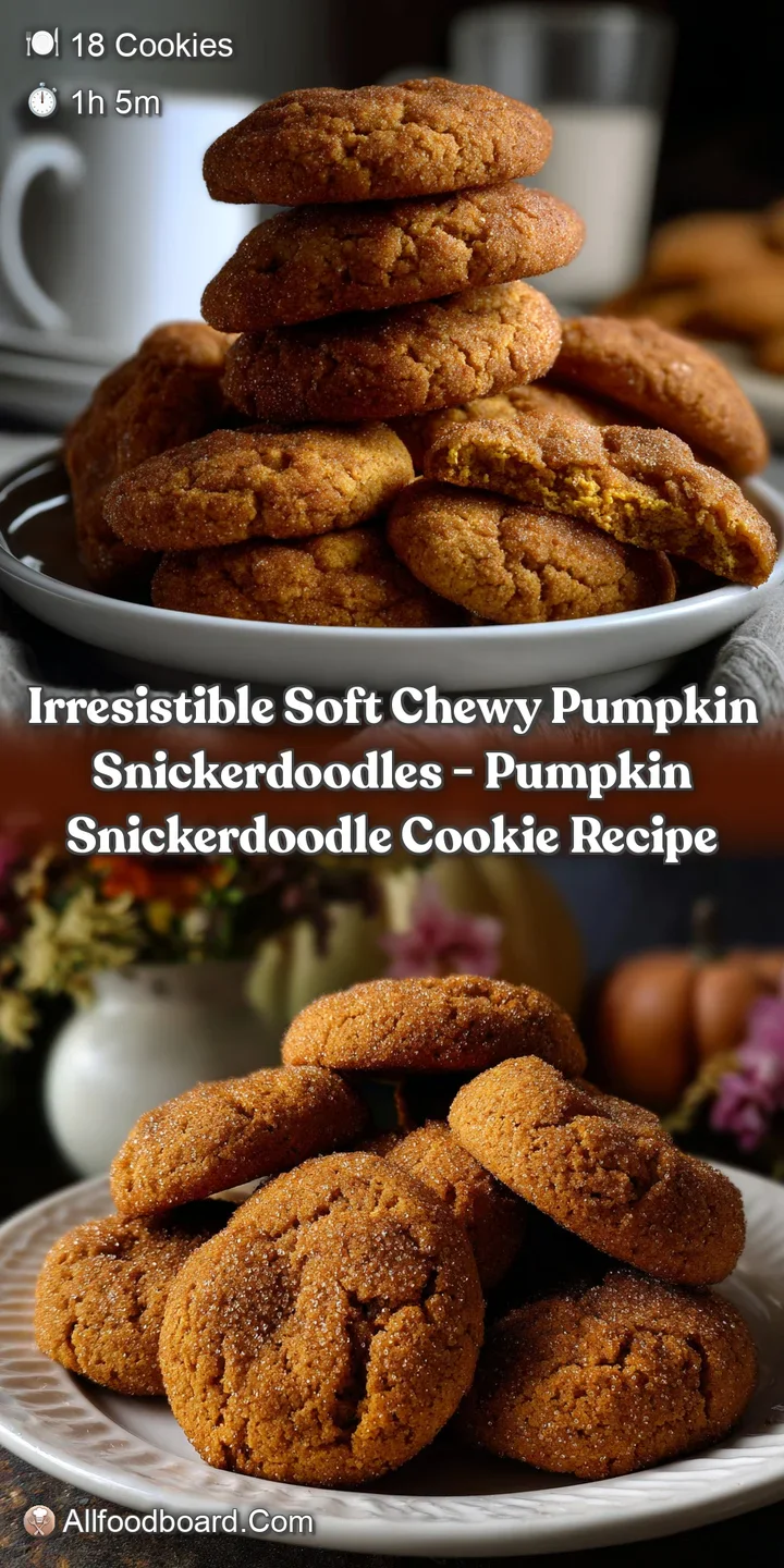 Irresistible Soft Chewy Pumpkin Snickerdoodles - Pumpkin Snickerdoodle Cookie Recipe