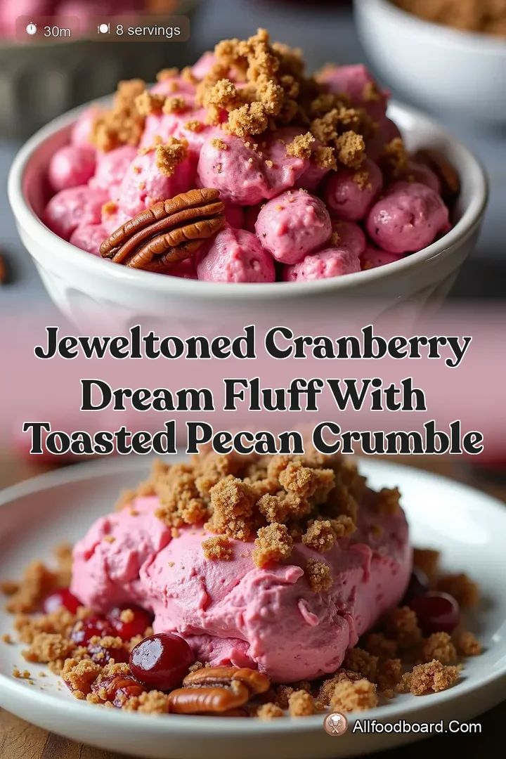 JewelToned Cranberry Dream Fluff with Toasted Pecan Crumble