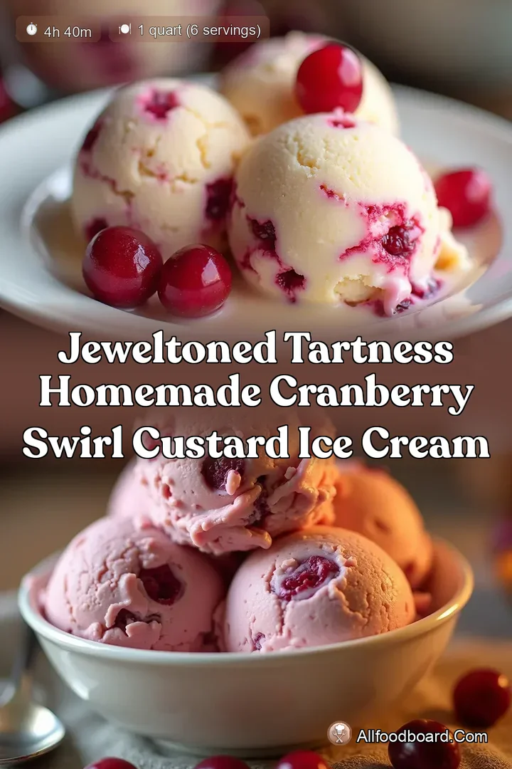 JewelToned Tartness Homemade Cranberry Swirl Custard Ice Cream